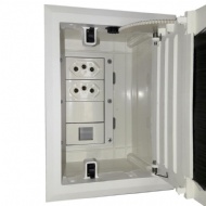 CAIXA OPENBOX ABS CINZA C/ 1 RJ45, 1 BL CEGO, 2 ELET