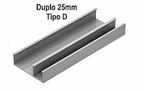 DUTO DUPLO ALUM 25 X 73 X 3000 MM PERFIL D BRANCO